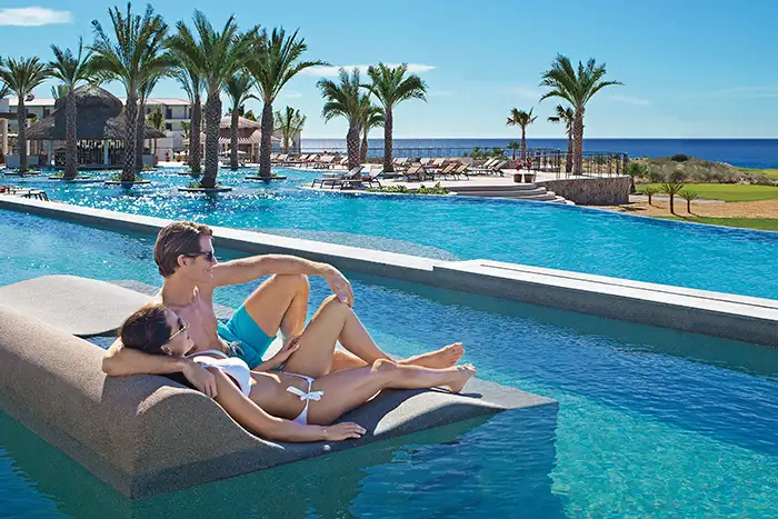 In-pool lounger at Secrets