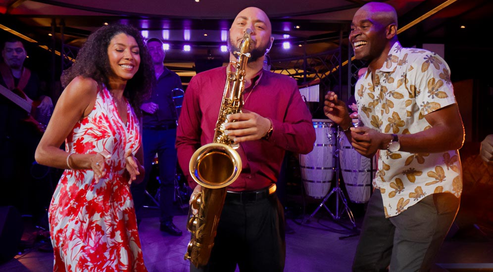 Jazz dancers on board a Carnival ship