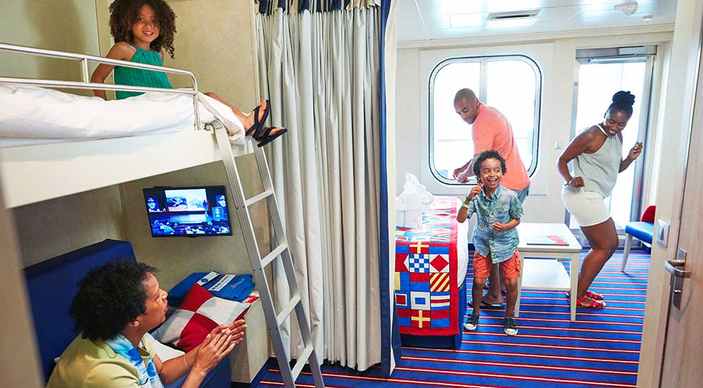 Family suite on board a Carnival ship