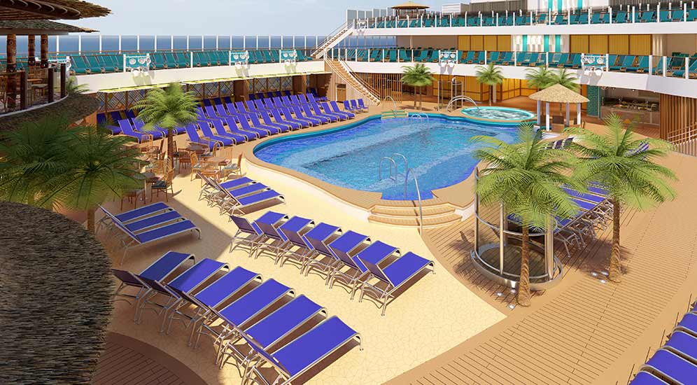 One of the pools onboard Carnival Ships