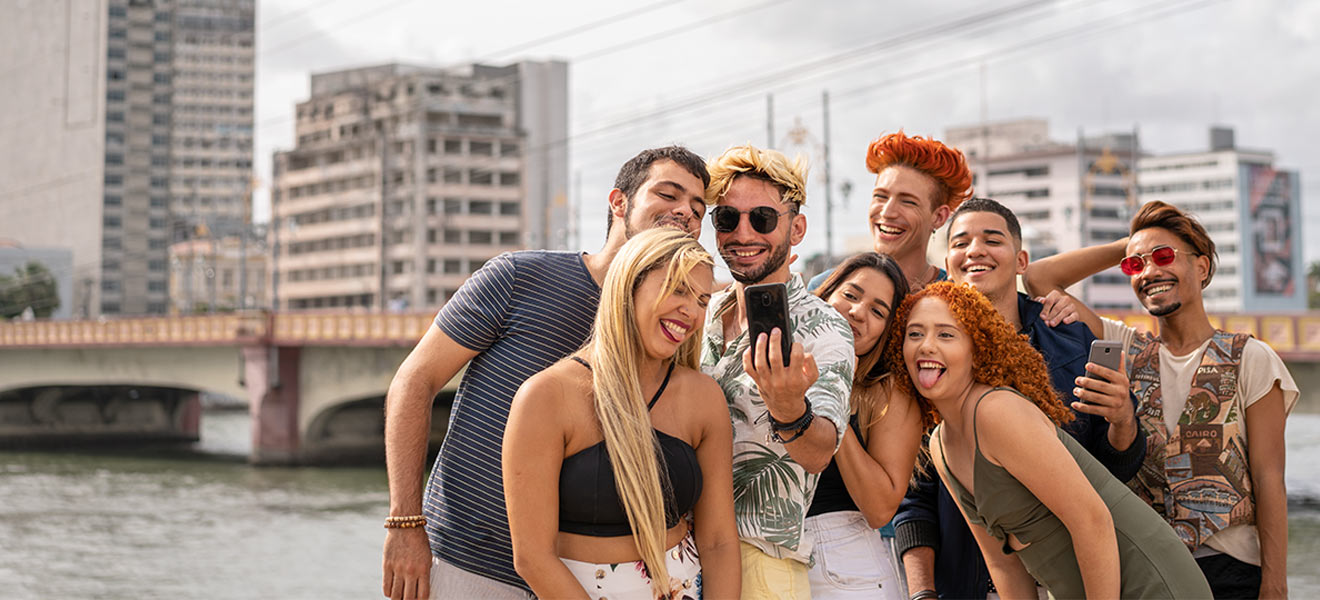 Group of Friends Taking a Selfie