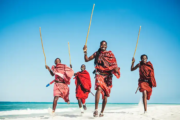 Maasai warriors on a Zanzibar beach