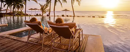 A couple watching the sunset