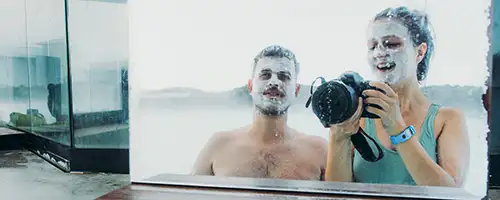 A couple in mudmasks