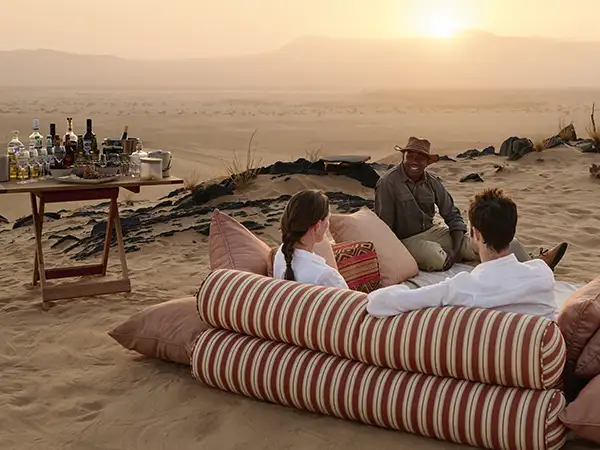 A couple with a private safari guide