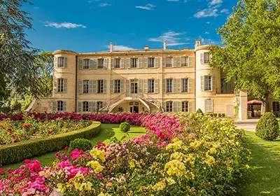 A regal French Chateau with beautiful garden